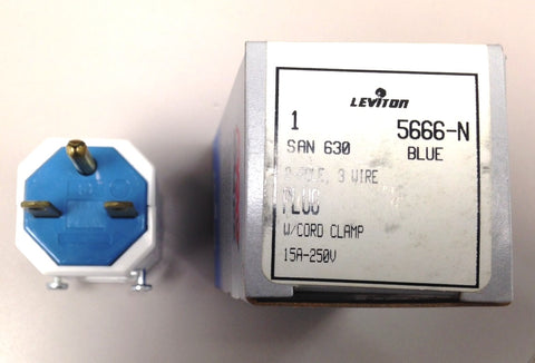 Leviton 5666-N 250V 15A Male Plug, NEMA 6-15 (Box of 20)