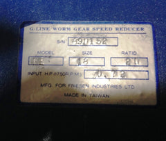 G-Line Size 18 20:1 Worm Gear Speed Reducer