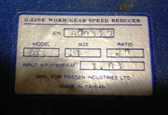 G-Line Size 21 20:1 Worm Gear Speed Reducer