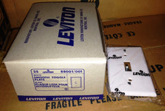 White Toggle Wallplate Leviton 88001 (box of 250)